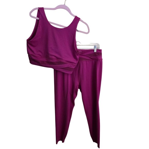 Sweaty Betty All Day Wrap Waist Tank Leggings Set Phlox Pink Size 12/XL - Picture 2 of 12